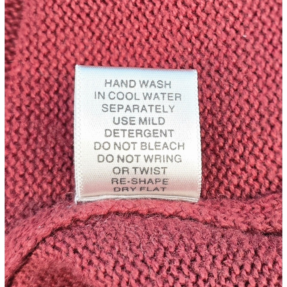 Vtg Christopher Banks Sweater Sz S Rust Red W/Button Detachable Denim Collar Y2K - Picture 4 of 7